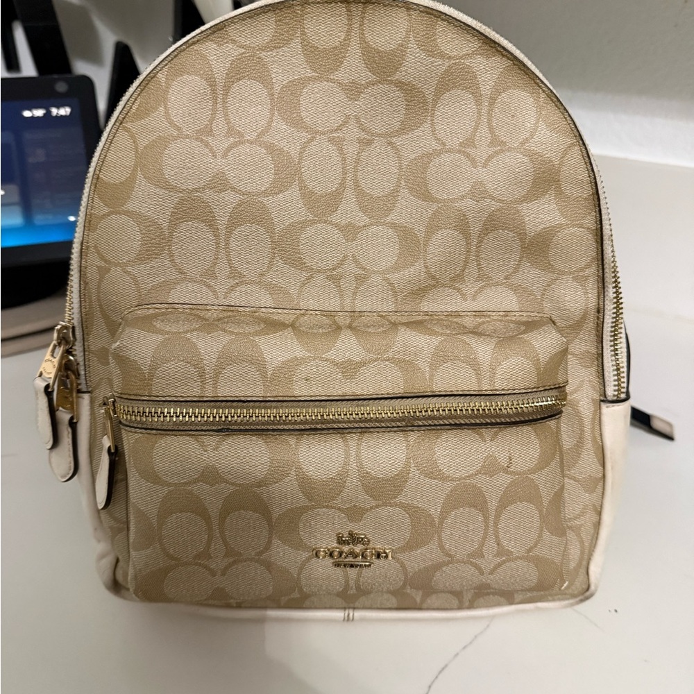 Coach Tan Signature Backpack
